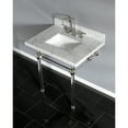 thumbnail image 3 of Kingston Brass KVPB3030MASQ6 Templeton 30" Carrara Marble Vanity Top with Acrylic Legs (8-Inch, 3-Hole), Carrara Marble White/Polished Nickel, 3 of 7