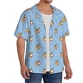 thumbnail image 4 of KLL Corgi Dog Print Men's Shirt Short Sleeve Button Down Summer Cuba Beach Shirts- Small, 4 of 7