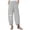 Gray, variant on Viikei Womens Pants Clearance Plus Size Pants Loose Daisy Print Cotton Linen Elastic Waist Wide Leg