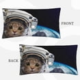thumbnail image 2 of Disketp Cat Astronaut Pillowcase, Queen Size Pillow Cases for Bedroom,Office,Sofa, Pillow Cover with Envelope Closure - 20x36in, 2 of 7
