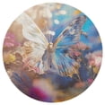 thumbnail image 3 of Wildflowers Butterfly Soft Bedroom Round Area Rug, Washable Cute Nursery Circle Throw Mat, Non-Slip Contemporary Small Low Pile Floor Carpet for Dorm Bedside, 3 of 7