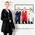 thumbnail image 5 of Smawell Women's Mid Length Hooded Parka Windbreaker Jacket, Casual Drawstring Waist Utility Coat with Multi Pockets, Lightweight Windproof Outdoor Trench Coat for Fall Spring, 5 of 6