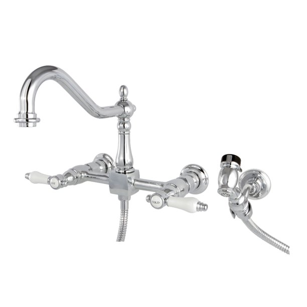 Kingston Brass BelAir 8Inch Centerset Wall Mount Kitchen Faucet with