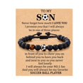 thumbnail image 1 of Pulsera de cuentas de fútbol, regalo, pulsera de entrenador de fútbol negro mate, pulsera de béisbol con piedra de ojo de tigre, 1 of 6