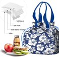 thumbnail image 4 of Pioneer Flower Floral Print Pattern Drawstring Lunch Bag Women - Drawstring Lunch Bag Insulated for Work Office - Stain-Resistant Large Lunchbags for Women with Multi-Pockets, 4 of 6