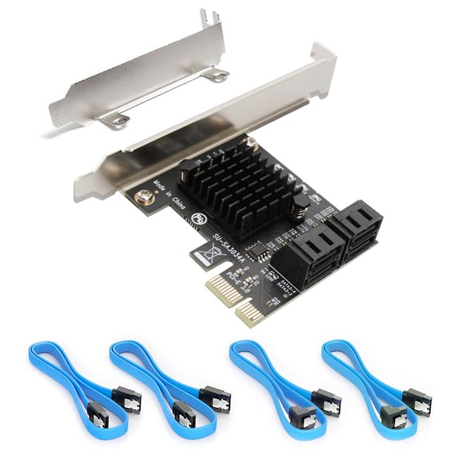 Tarjeta PCIe SATA, 4 puertos con 4 cables SATA, perfil bajo, Marvell esquí esquí Gafas de esquí