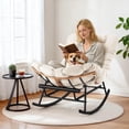 thumbnail image 7 of Rattan Rocking Chair with Footrest & Detachable Cushion, Comfortable Reading Chair for Adults, Indoor/Outdoor Papasan Chair for Living Room, Porch & Bedroom, 7 of 7