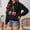 Black, variant on Women's Hoodies And Sweatshirts For Casual Wear With Relaxed Fit And Print Detail Designed For Everyday Comfort Blue 3XL
