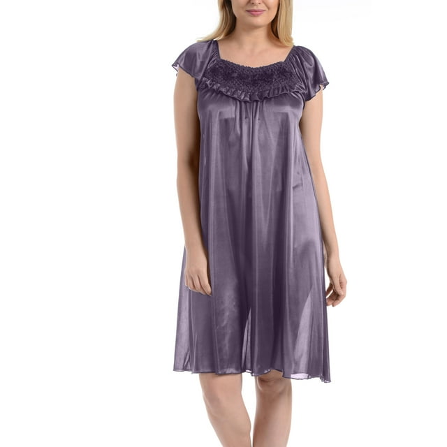 EZI Nightgowns for Women - Soft & Breathable Satin Night Gowns for ...