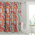 thumbnail image 2 of Levtex Home - Serendipity - Shower Curtain (72x72in.) with Button Holes - Boho Floral in Orange Teal Red Blue - Orange, Teal, Red and Blue, 2 of 3