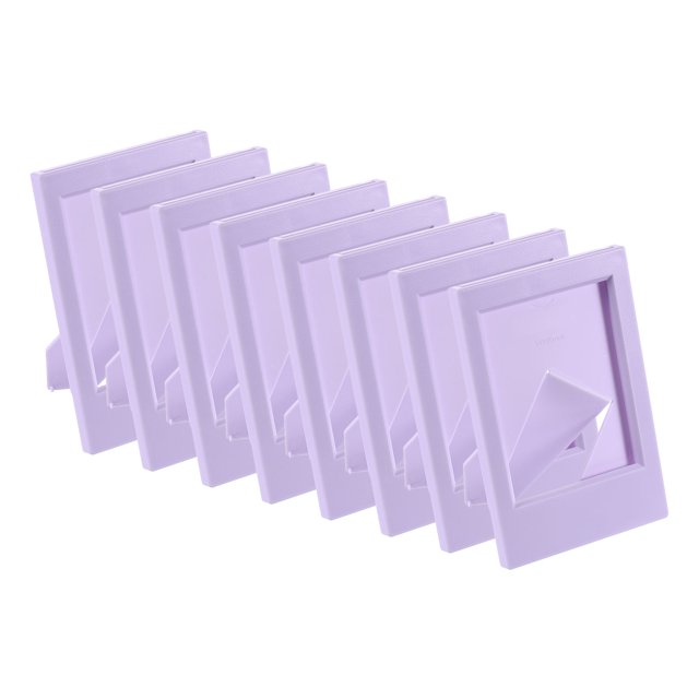 Uxcell 8Pcs Mini Picture Frames 2.4 x 3.6 inch Rectangle Small Picture Photo Frame Holder, Purple