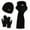 Black, variant on PureCasa Winter Beanie Hat Scarf Gloves 3 Piece Set for Women Soft Thermal Hand Warmer Earmuffs Knitted Hat with Scarf, Easy To Wear, Cold Clothing