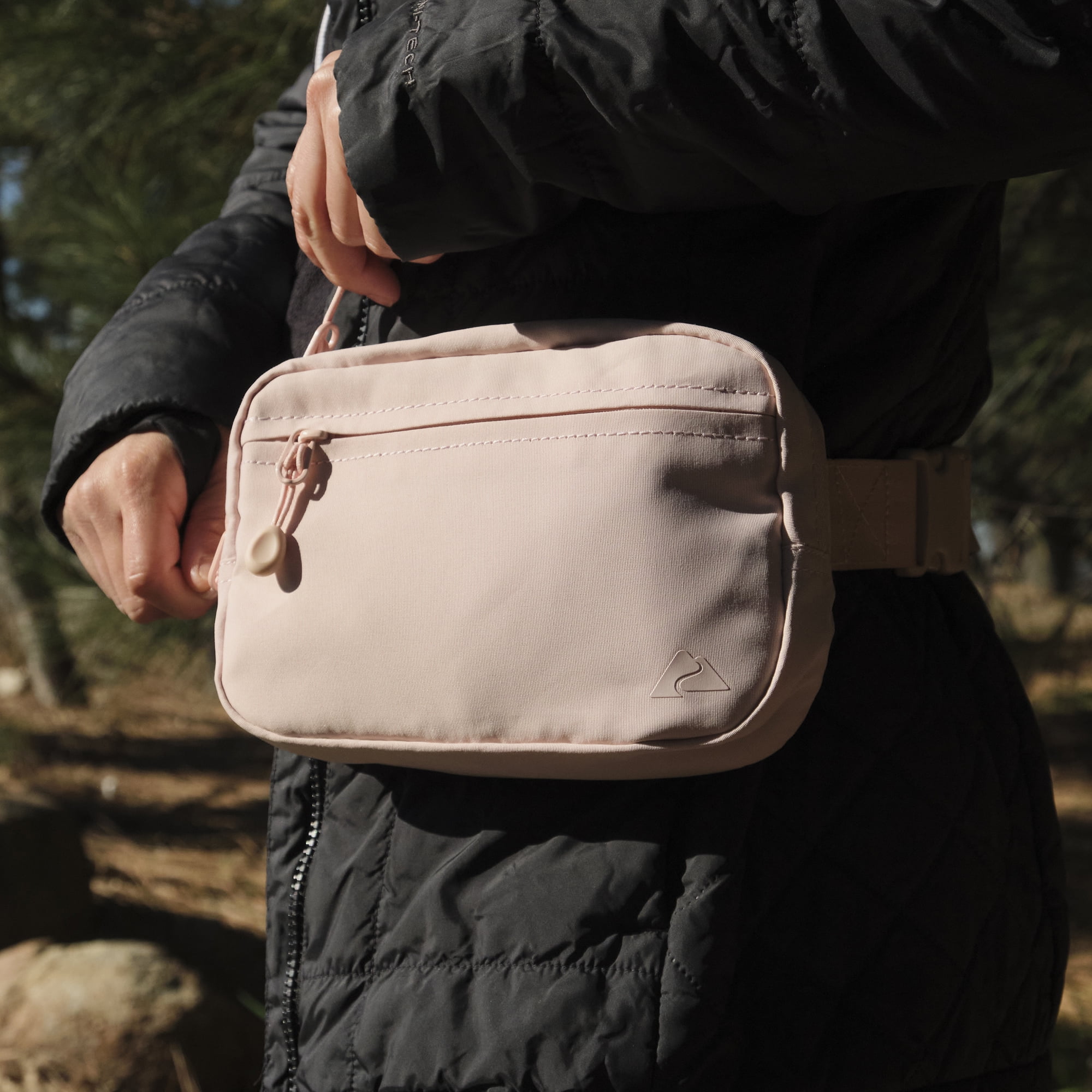 Ozark Trail Waistpack, Dusty Pink Fanny pack, Polyester, Zipper, Adult, on Waist
