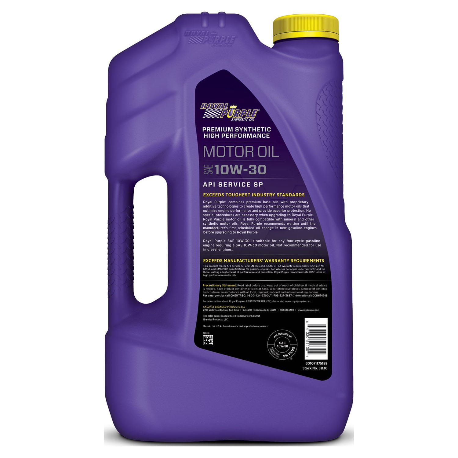 Royal Purple High Performance Motor Oil 10W-30 Premium Synthetic Motor Oil, 5 Quarts