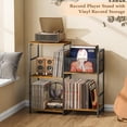 thumbnail image 7 of Record Player Stand, Turntable Stand with Vinyl Storage Holds up to 300+ Albums, Storage Cabinet for Vinyl Records, Record Player Table for Living Room, 7 of 7