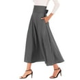 thumbnail image 4 of asdoklhq Maternity Dress,Women Solid Color High Waist Pleated A Line Long Skirt Front Slit Belted Maxi, 4 of 6
