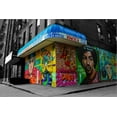 thumbnail image 2 of Art.com Graffiti on storefronts in NYC Stretched Canvas Print Wall Art, 18" x 12", 2 of 4