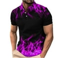 thumbnail image 2 of Teissuly Men's Casual Gradient Short Sleeved Lapel Button Up T-shirt Top, 2 of 5