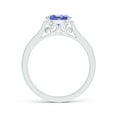 thumbnail image 2 of Angara Natural 0.8 Ct. Tanzanite with Diamond Vintage Inspired Ring in 14K White Gold for Women (Ring Size: 3.5), 2 of 9