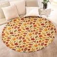 thumbnail image 4 of Autumn Fall Leaves Pattern Round Blanket,Comfortable Soft Flannel Throw Blanket,All Season,Warm Lightweight Blankets for Sofa Bed Couch Living Room Chair 47"x47", 4 of 5