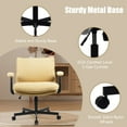 thumbnail image 6 of Welax Home Office Dsek Chair, Yellow Cross Legged Chair with Flip-up Arms, Adjustable Swivel Computer Task Chair for Home,Office,Make Up,Small Space,Bed Room, 6 of 7