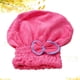 thumbnail image 5 of EeaseMX Gorra linda para secar el cabello del Bowknot Gorro de baño de vellón de coral Gorro de baño elástico (Rosa Roja), 5 of 8