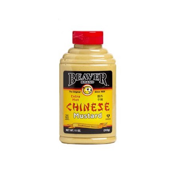 Beaver Extra Hot Chinese Mustard, 11 Ounce Squeeze Bottle (Pack of 6