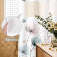 thumbnail image 3 of No Hook Shower Curtain, Teal Pink Spring Floral Shower Curtains for Bathroom with See Through Top Window, Summer Botanical Watercolor Waterproof & Washable Bath Curtain Small Stall 36"x78", 3 of 9