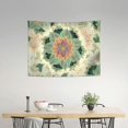 thumbnail image 2 of Boho Green Mandala Wall Tapestry, Decorative Fabric Hanging for Bedroom or Living Room, 40 x 30 in, 2 of 6