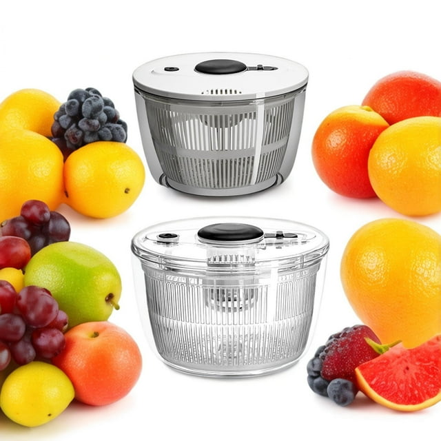Fiudx Deshidratador de Verduras de 5 L, Diseño de Prensa Manual para Facilitar El Secado, Construcción Compacta y Duradera, Versátil para Frutas y Verduras, Utensilio de Cocina Que Ahorra Espacio, Co