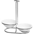 thumbnail image 2 of MyGift White Ceramic Kitchen Double Ladle Spoon Rest Holder, 2 of 3
