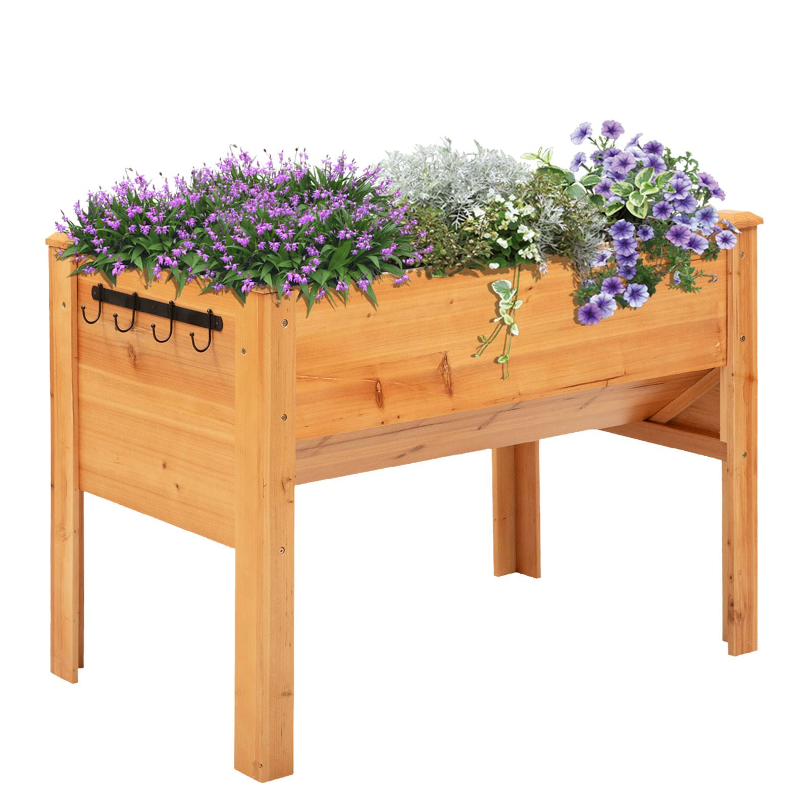 Details about   Outsunny 4' x 2' x 3' Raised Garden Bed Plant Box w/ Natural Fir Wood 