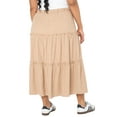 thumbnail image 4 of Celebrity Pink Women's and Women's Plus Tiered Maxi Skirt, Sizes XS-4X, 4 of 5