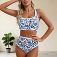 thumbnail image 4 of UQJfacai Bikini Sets for Women Summer High Waisted 2 Piece Bathing Suit Sporty Adjustable Straps Swimsuit Floral Cute Swimwear XL, 4 of 5
