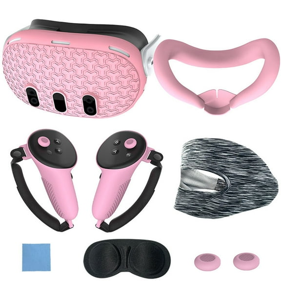 7-in-1 VR Accessories Set for Meta Quest 3 – Silicone Front Shell Cover, Controller Grip Covers, Anti-Scratch Face Cover, Lens Protector Cover & More