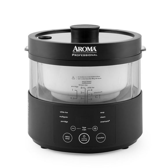 Aroma Cuiseur à Riz 4 Tasses, Corps en Verre, avec SmartCarb AMC-800