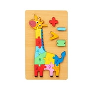 Number Puzzle Montessori Toys for 3 Year Old for Preschool Fine Motor Skills Giraffe
