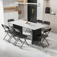 thumbnail image 6 of Folding Chairs Set of 4, Black Plastic Chair Sturdy Seat with Metal Frame, Perfect for Party, Event, Wedding, Birthday, Office, Outside Entertaining, 6 of 18