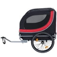 thumbnail image 2 of Large Folding Bike Trailer for Dogs, 120LB Capacity All-Terrain Pet Carrier with Durable Steel Frame, Dog Bike Trailer for Cycling, Jogging, Camping and Outdoor Adventures (Black+Red), 2 of 9