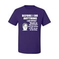 thumbnail image 2 of Wild Bobby, Office Dwight Quote Before I Do Anything, Pop Culture, Men Graphic Tee, Purple, Small, 2 of 4
