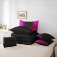 thumbnail image 6 of Feelyou Stripes Abstract Twin Bedding Sets 7pcs, Pink Fashion Lines Bedding Comforter Set, 6 of 8