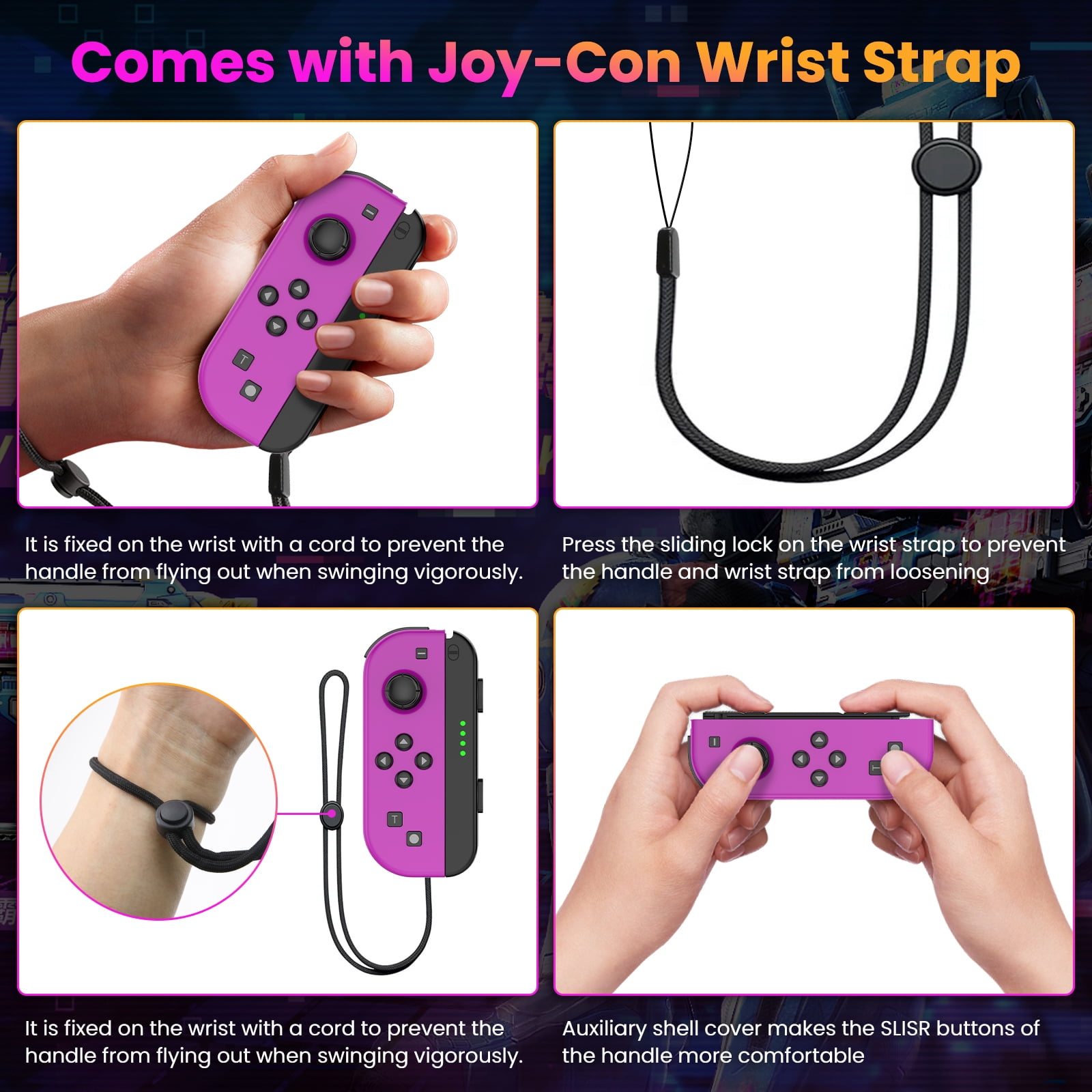 Bonadget Joypad (L/R) for Nintendo Switch, Gamepad with Turbo/Wake-up/Screenshot/Motion Control (Green/Yellow)