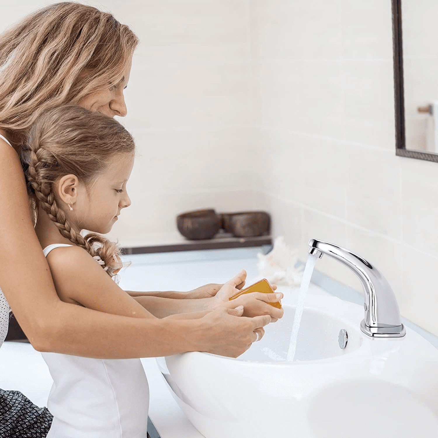 Wowow Touchless Bathroom Faucet - Modern Automatic Bathroom Sink Faucet 1 or 3 Hole