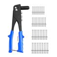 thumbnail image 1 of Rivet Gun Kit Heavy Duty Single Hand Manual Riveter with 40 PCS Rivets 4 Interchangeable Heads 3/32 Inch 1/8 Inch 5/32 Inch 3/16 Inch for Metal Automotive Railway Blue, 1 of 7