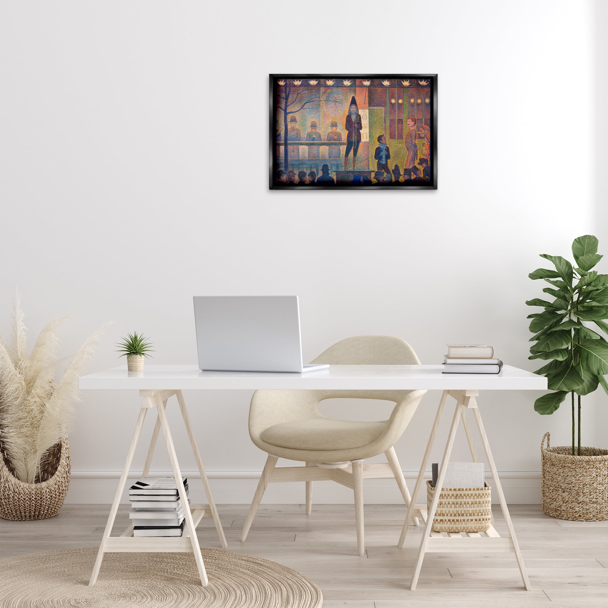 Stupell Industries Classic Circus Sideshow People Painting Black Floater Framed Canvas Art Print Wall Art, 25 x 17