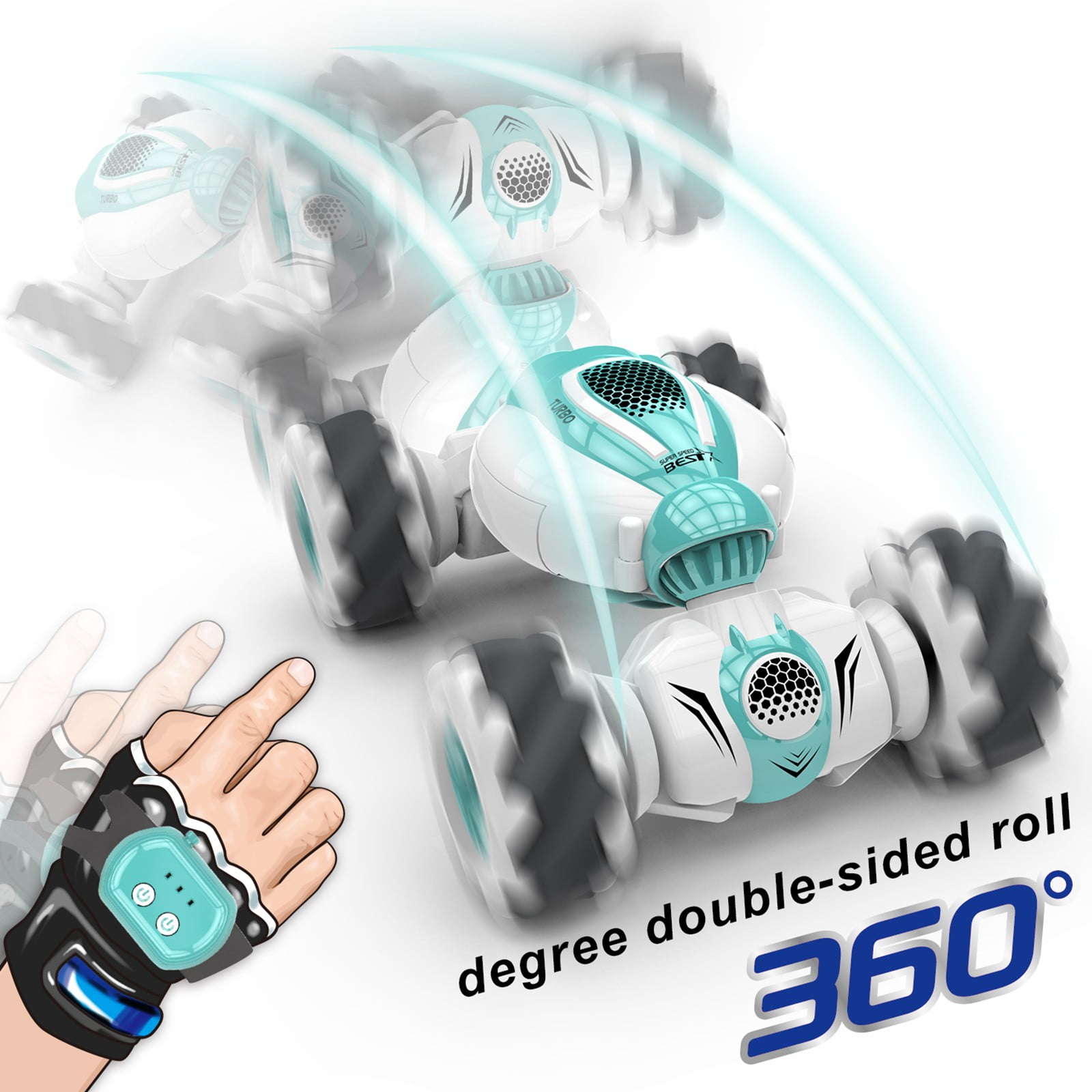 Xmas Double Sided Stunt Car Remote Control Gesture Induction Twisting Gift 
