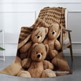 thumbnail image 2 of Joocar Flannel Blanket With Cute Teddy Bears Design For Winter Gift Home Sofa Bed Decoration 50x60 inch, 2 of 5