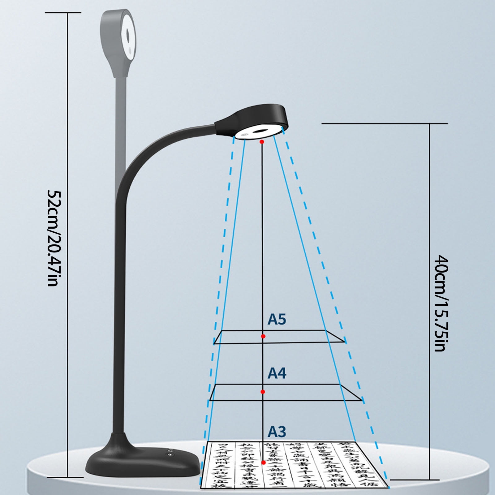 Adjustable Hose Design Webcam USB Document Camera For Remote Teaching Conference Calls With 3Level LED Lighting