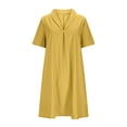 thumbnail image 4 of Xuniizn Robe Chemise pour Femmes Grande Taille, Robe Midi Unie Décontractée Ample à Manches Courtes avec Poches et Col à Revers, P-3TG, 4 of 6