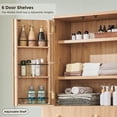 thumbnail image 5 of IFGET 71" Tall Bathroom Storage Cabinet, with Drawer and 4 Doors, Modern Curved Bathroom Cabinet for Small Spaces, Natural, 5 of 6